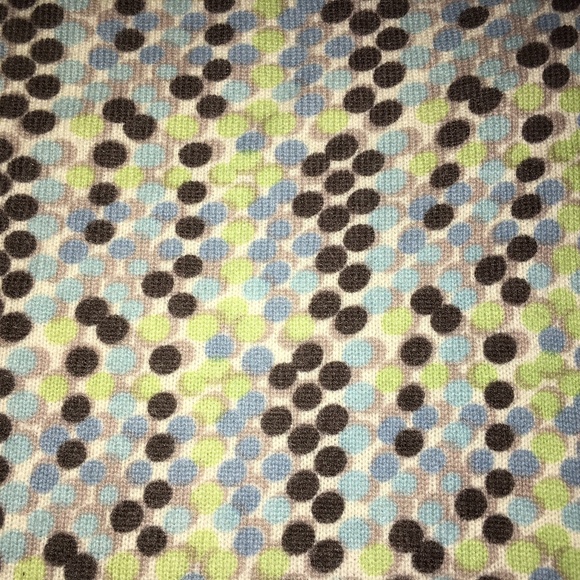 WHIM 100% Cashmere Sweater Blue Brown Green Dots - Picture 8 of 8